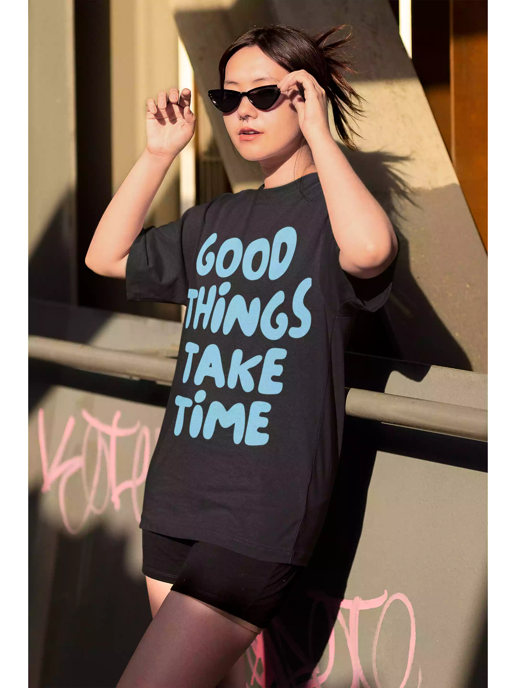 Good Things Take Time - Sukhiaatma Unisex Oversized T-shirt