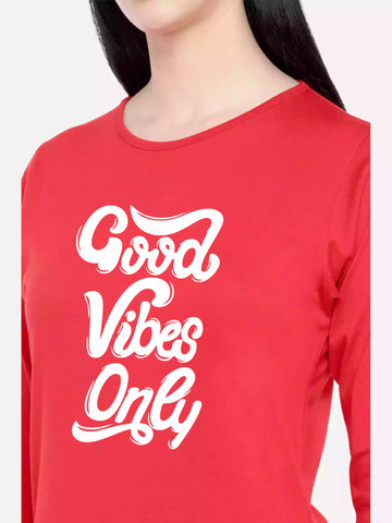 Good Vibes only Red - Sukhiaatma Designer T-shirt Dress