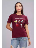 Happy - Sukhiaatma Unisex Graphic Printed Maroon T-shirt