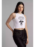 Hummm - Sukhiaatma High Neck Sleeveless Fitted Top