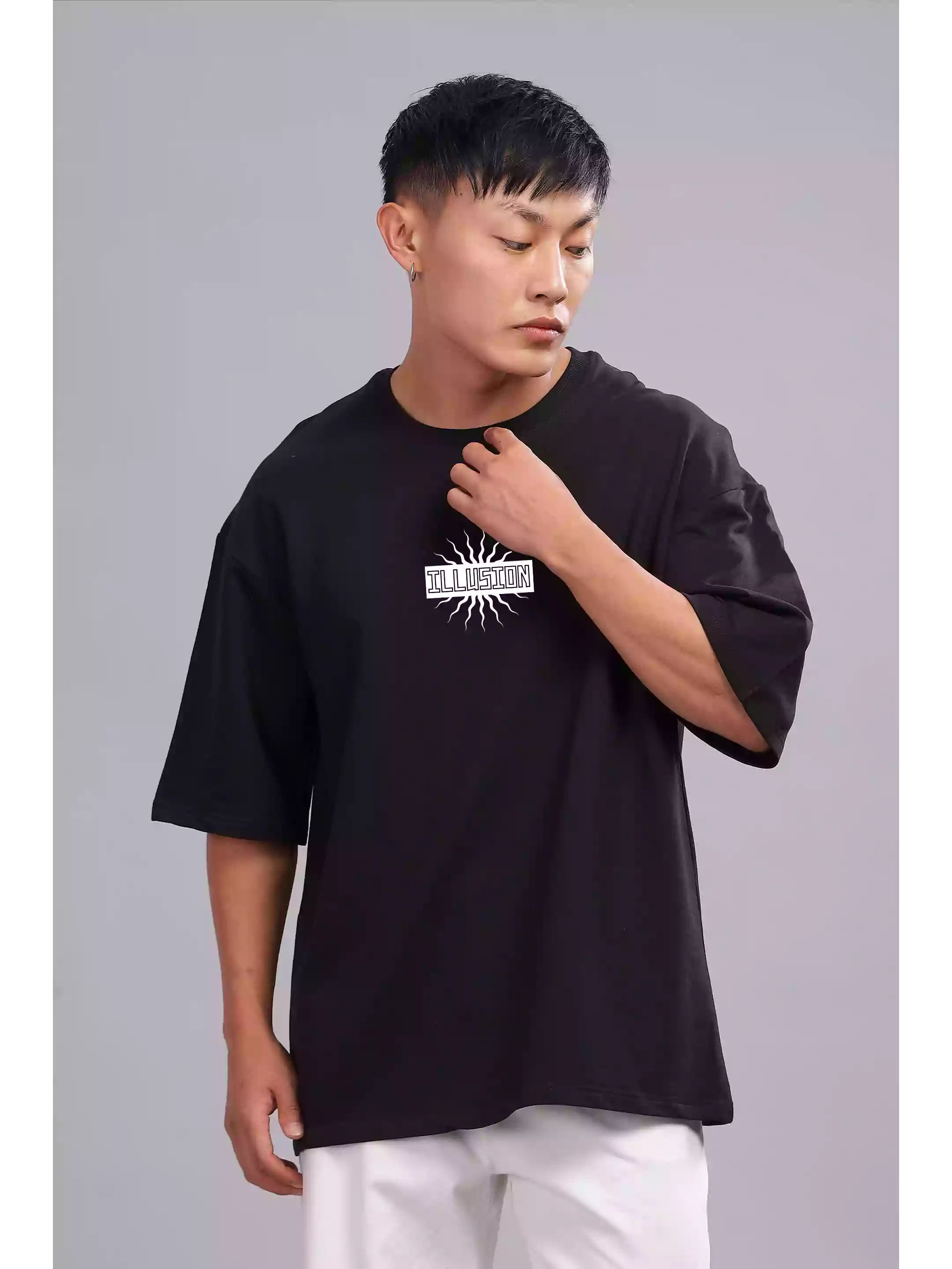 Illusion - Sukhiaatma Unisex Oversized Black T-shirt