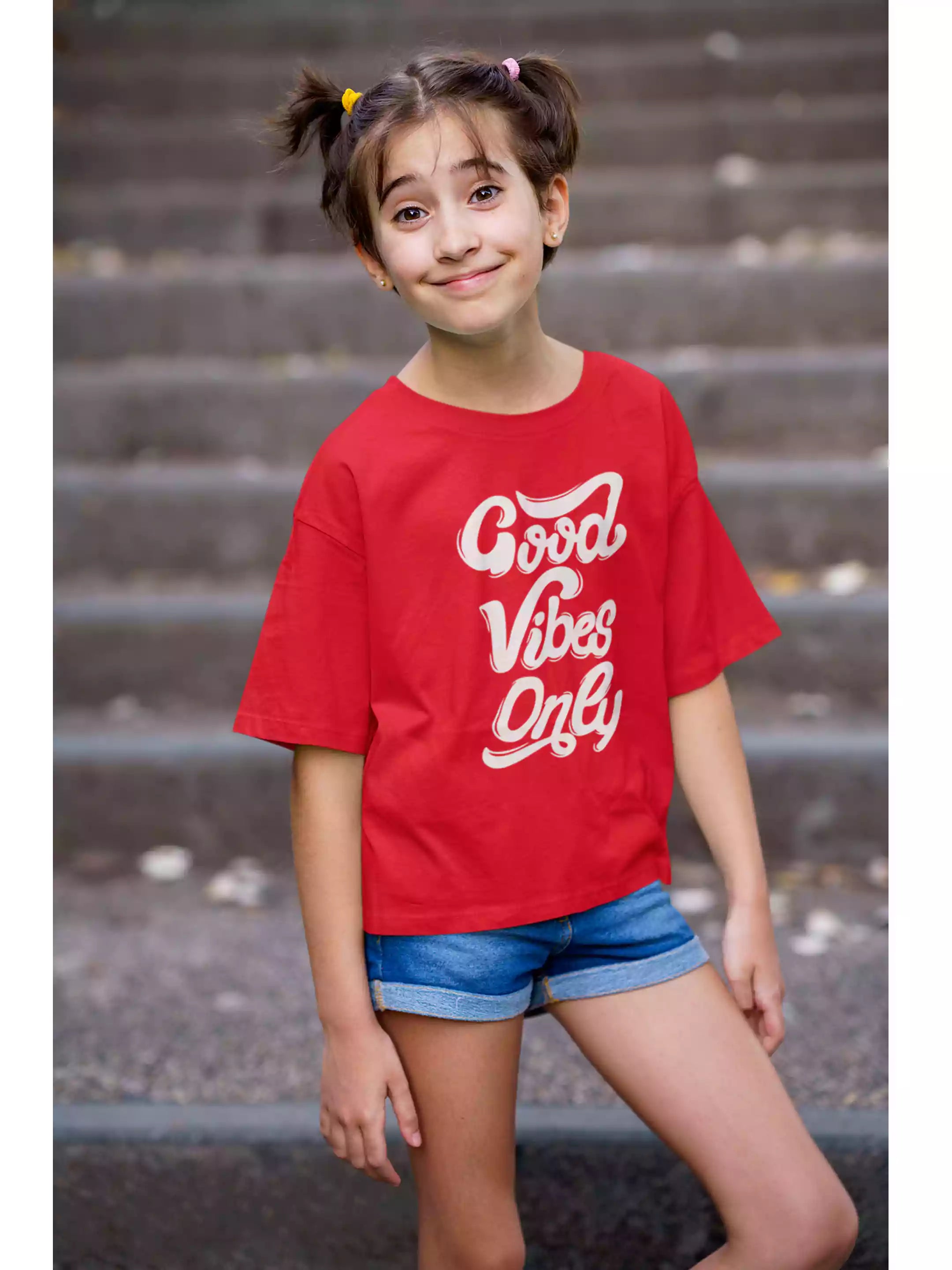 Good vibes only RED Kids - Sukhiaatma Unisex Graphic Printed T-shirt