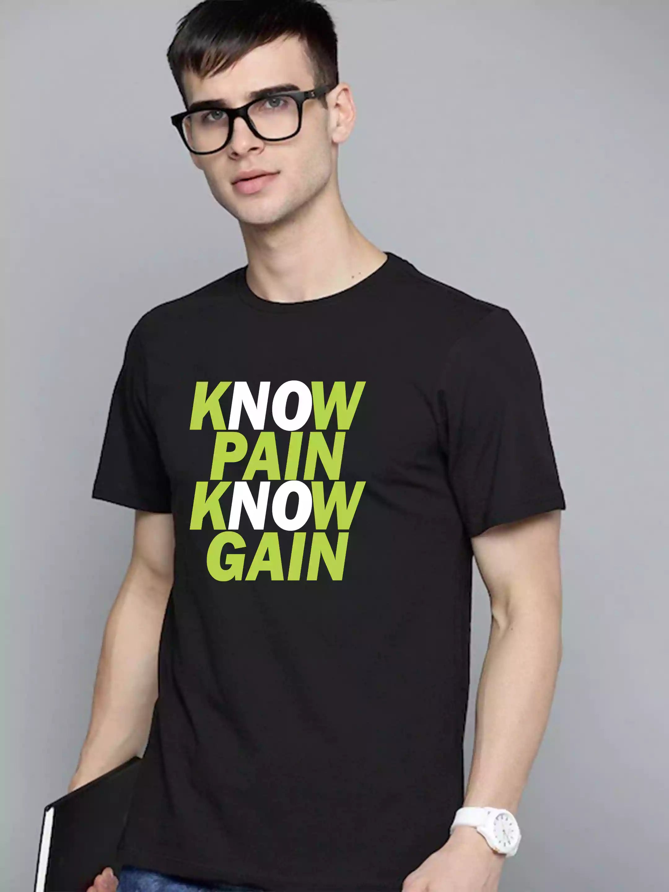 Know Pain - Sukhiaatma Unisex Graphic Printed Black T-shirt