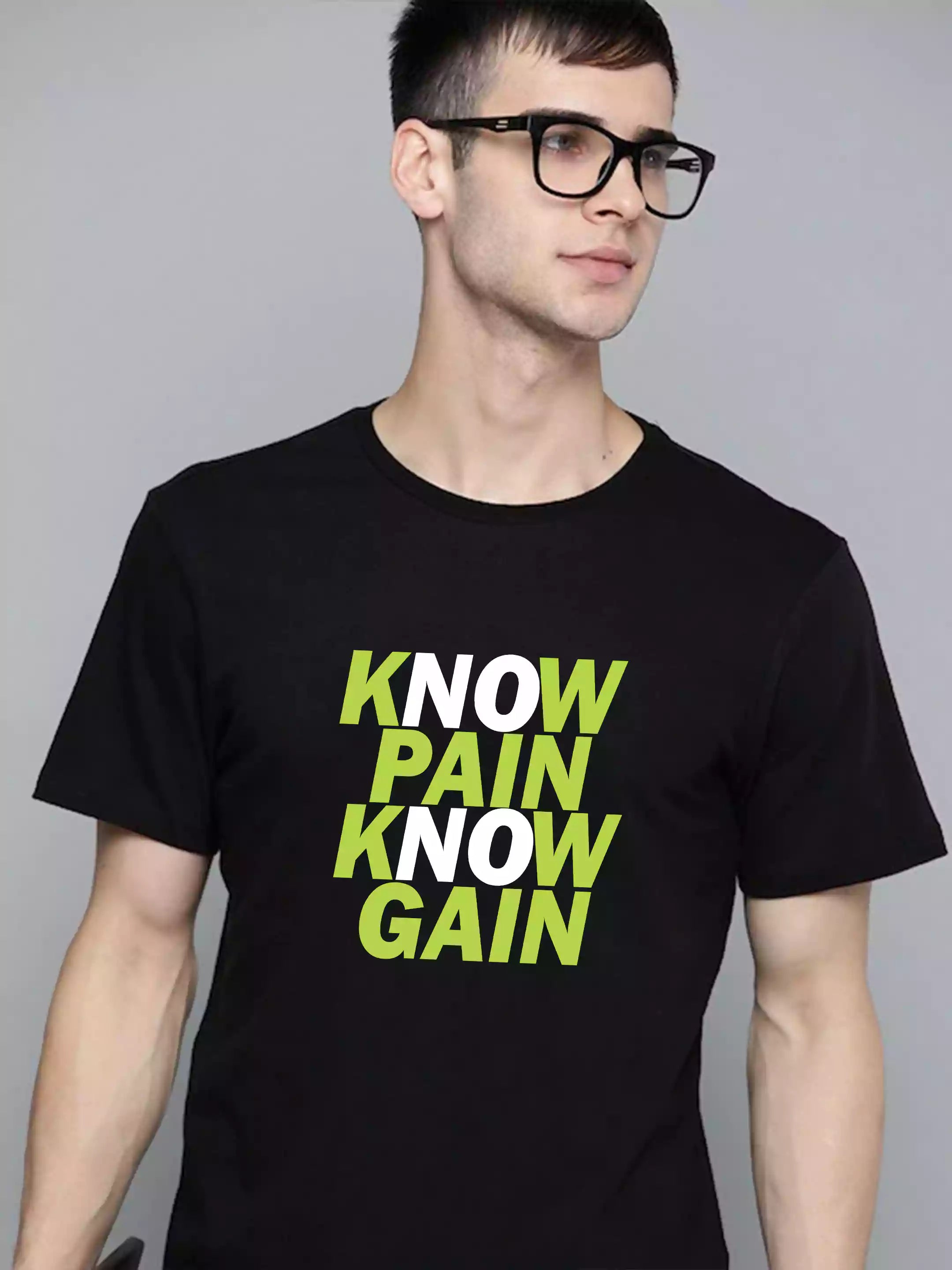 Know Pain - Sukhiaatma Unisex Graphic Printed Black T-shirt