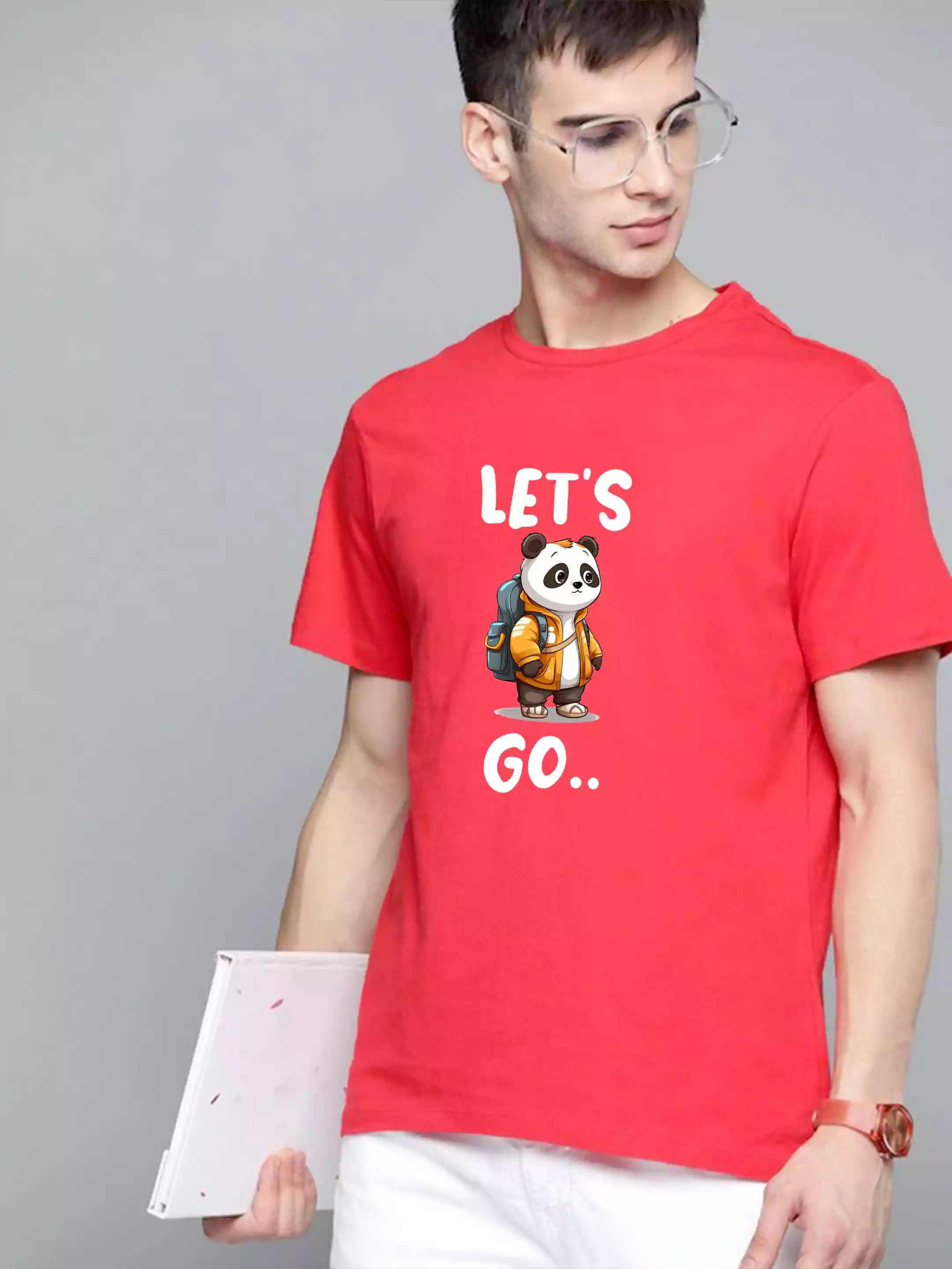 Let's Go - Sukhiaatma Unisex Graphic Printed Red T-shirt
