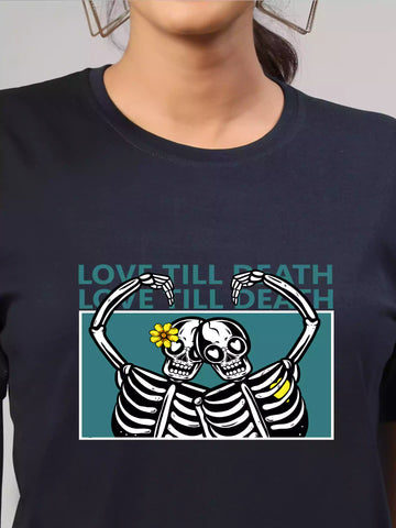 Love till Death - Sukhiaatma Unisex Graphic Printed Navy blue T-shirt