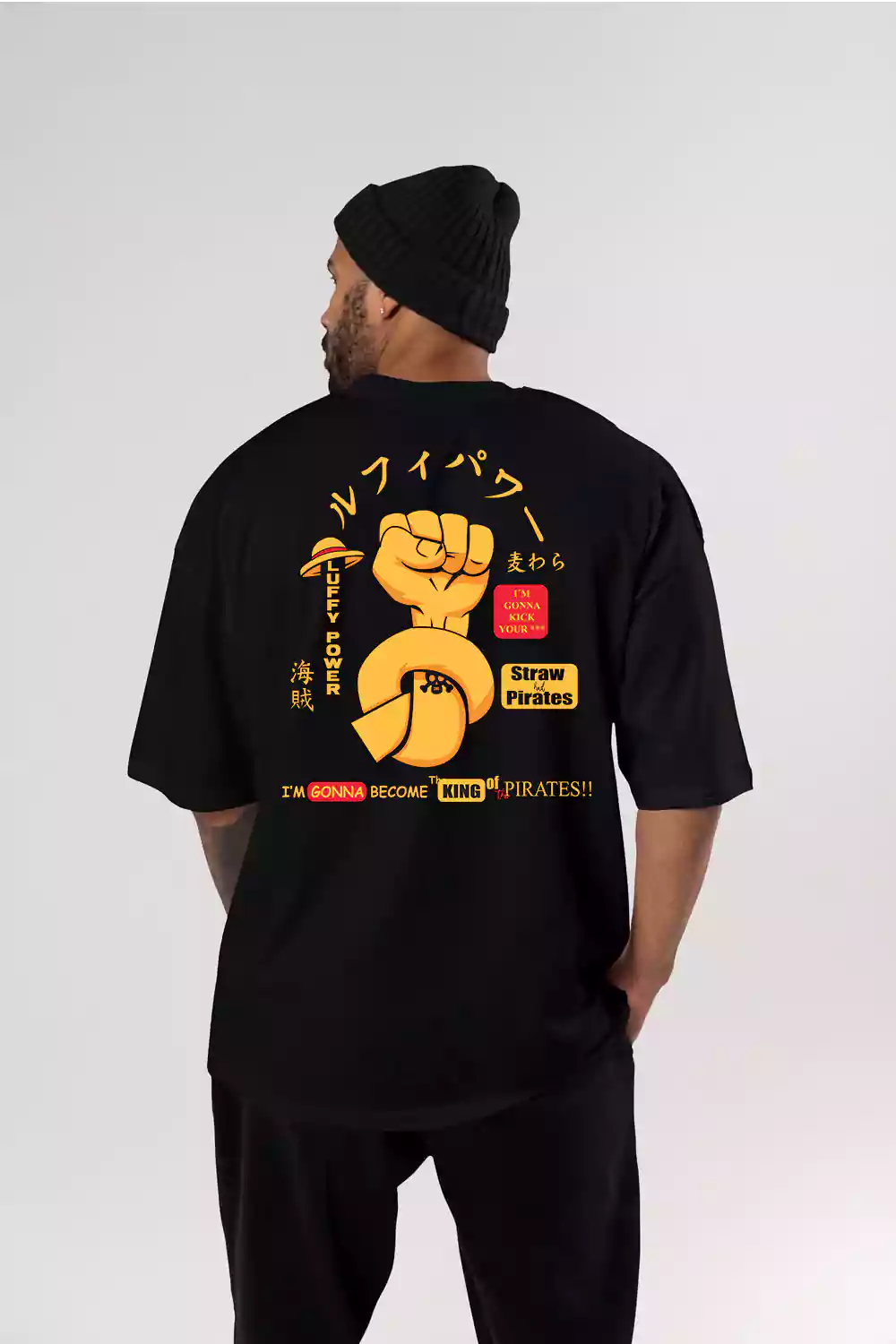 Luffy Power - Sukhiaatma Unisex Oversized Black T-shirt