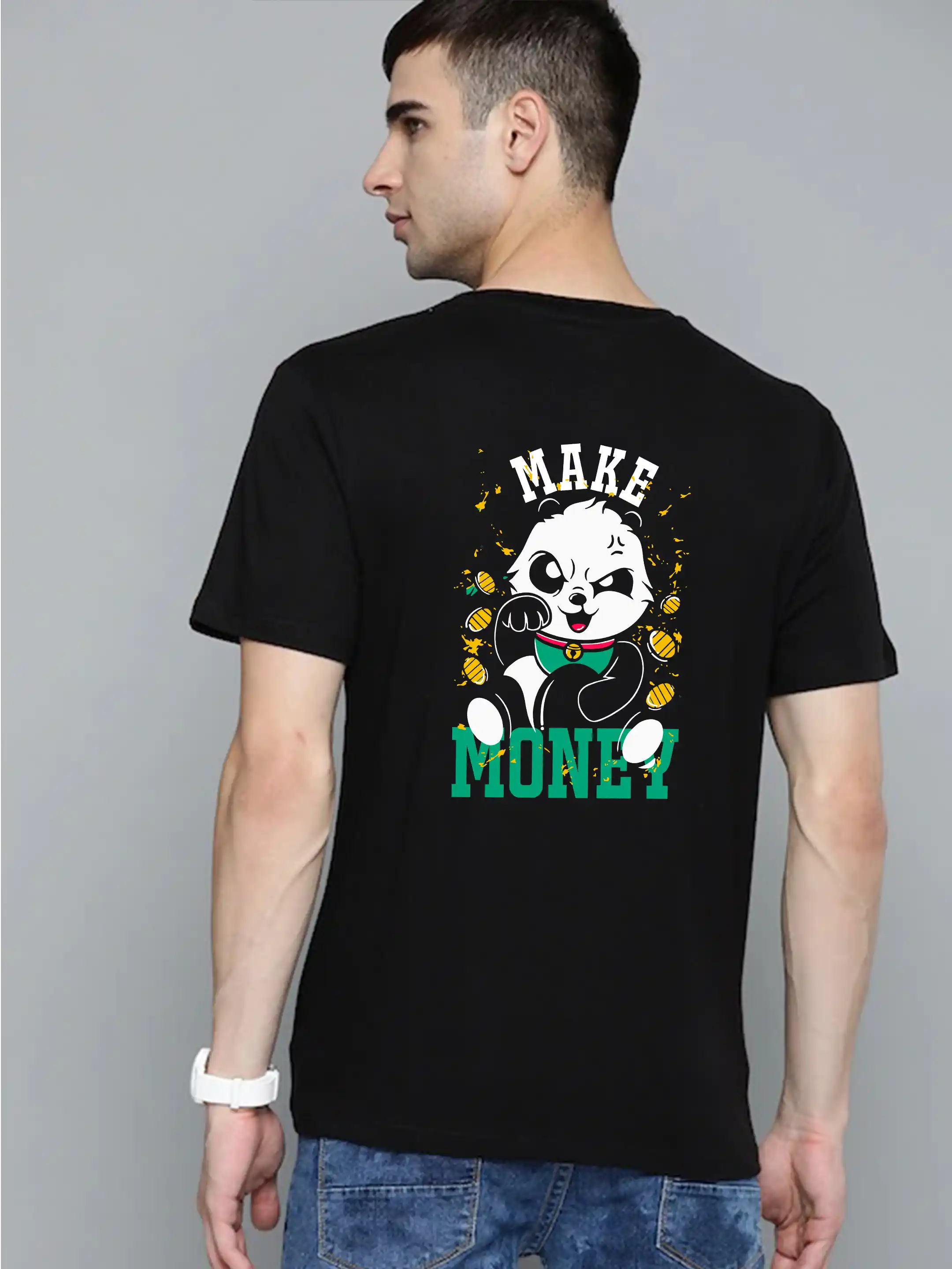 Make Money - Sukhiaatma Unisex Graphic Printed Black T-shirt