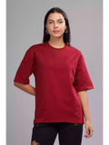 Solid Maroon Over sized - Sukhiaatma Unisex T-shirt