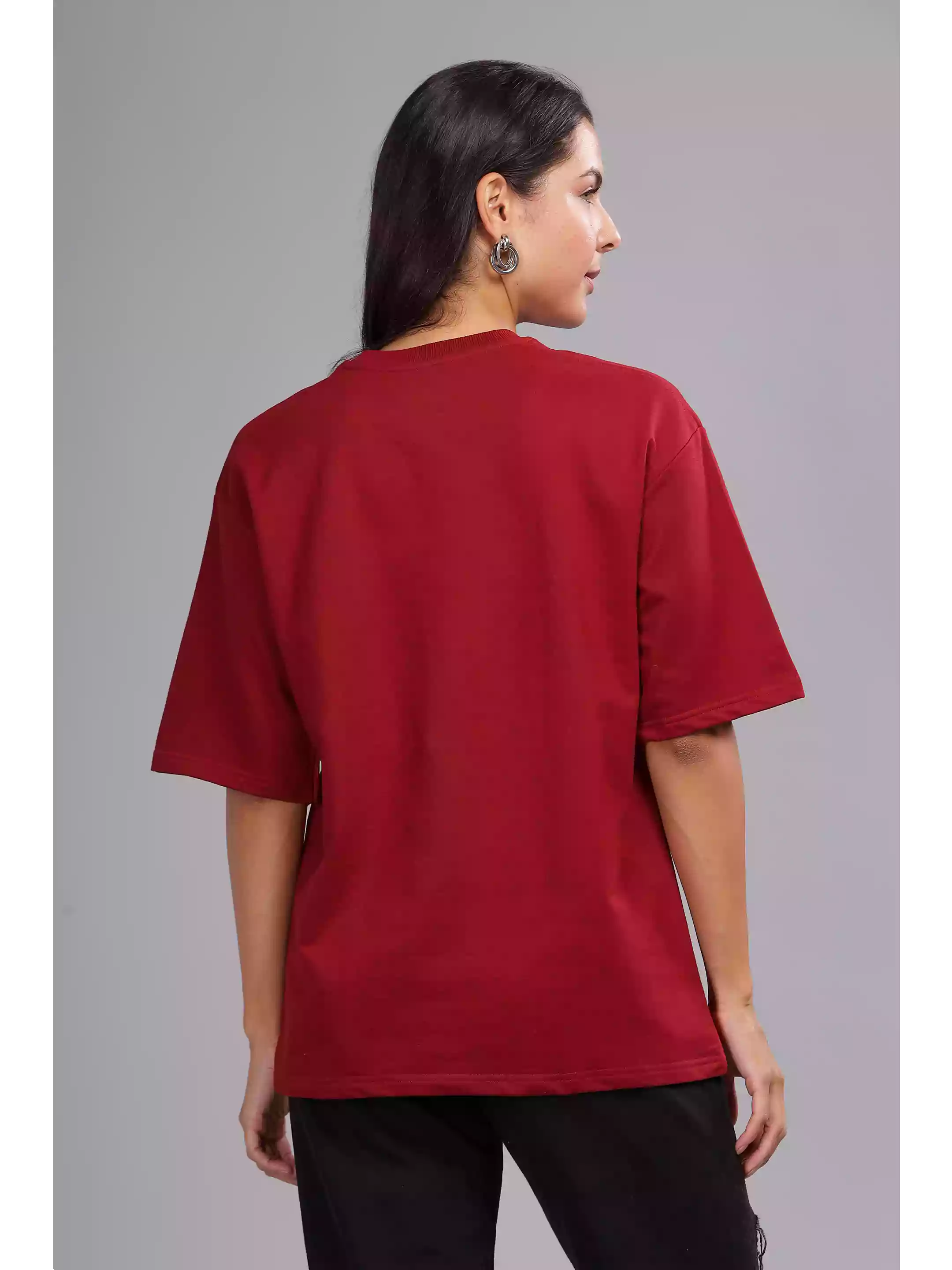 Solid Maroon Over sized - Sukhiaatma Unisex T-shirt