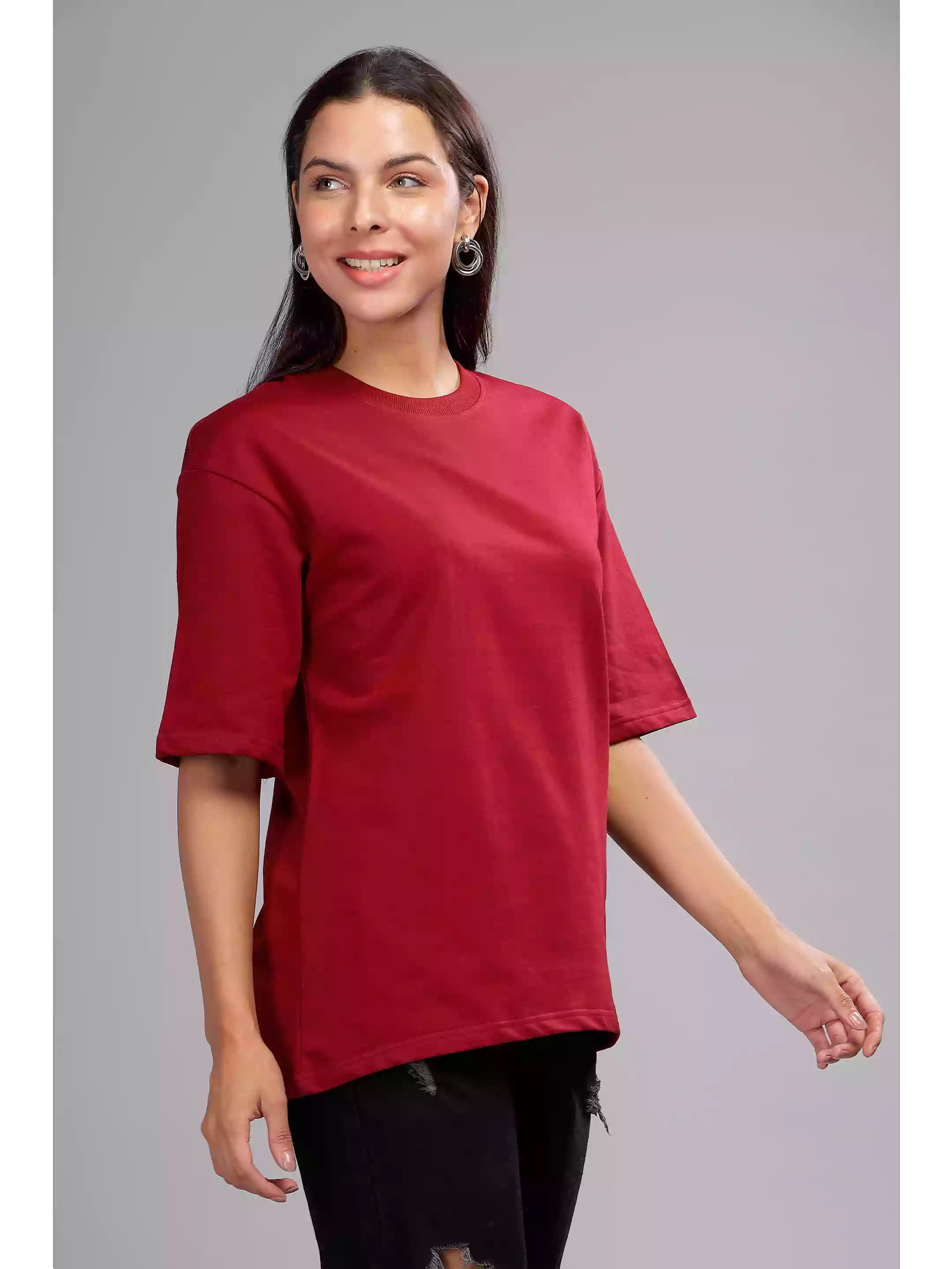 Solid Maroon Over sized - Sukhiaatma Unisex T-shirt