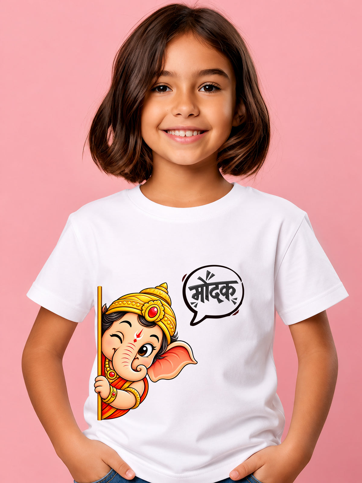 Modak - White - Sukhiaatma Ganpati T-shirt