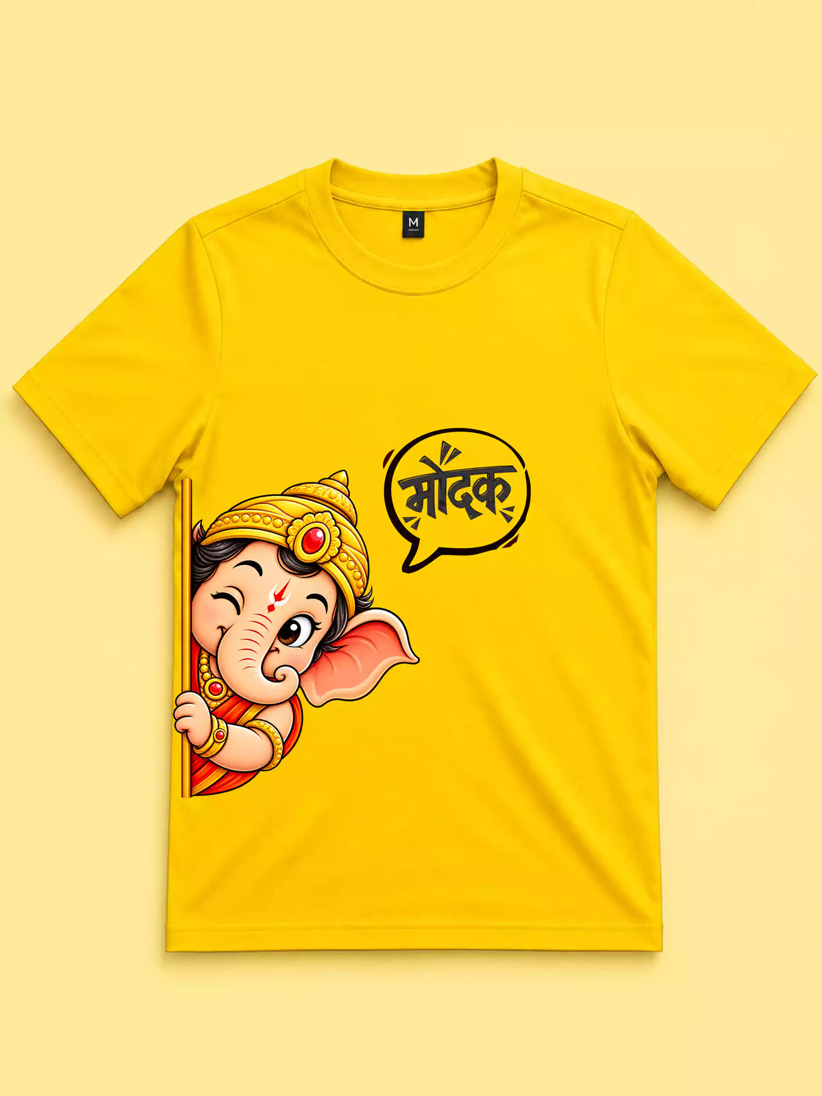 Modak - yellow - Sukhiaatma Ganpati T-shirt