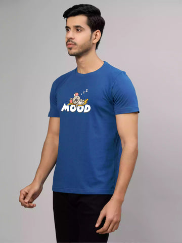 Mood - Sukhiaatma Unisex Graphic Printed Royal Blue T-shirt