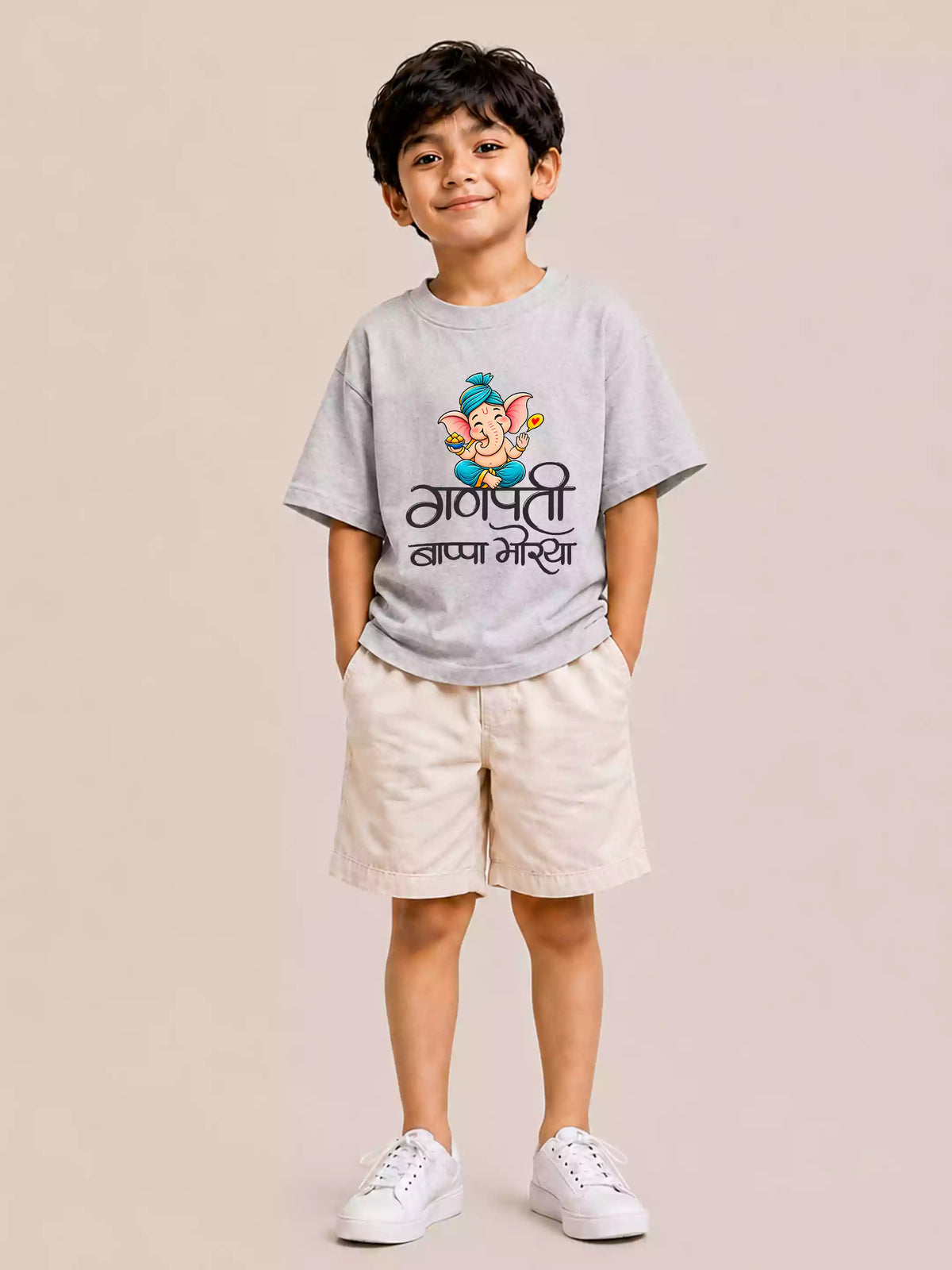 Bappa Morya - Grey - Sukhiaatma Ganpati T-shirt
