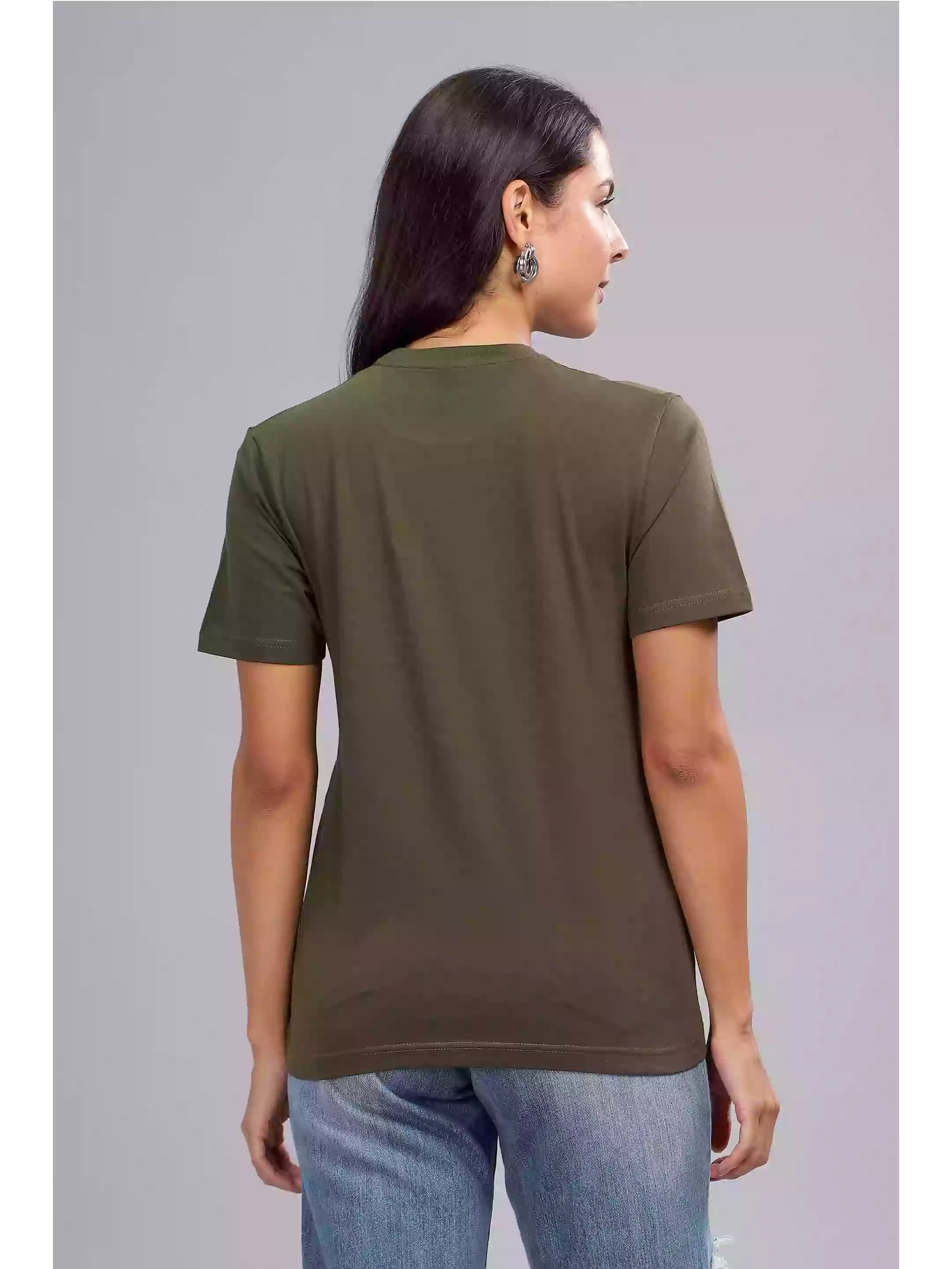 Nirvana - Sukhiaatma Unisex Graphic Pocket Printed Olive T-shirt