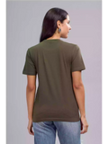 Nirvana - Sukhiaatma Unisex Graphic Pocket Printed Olive T-shirt