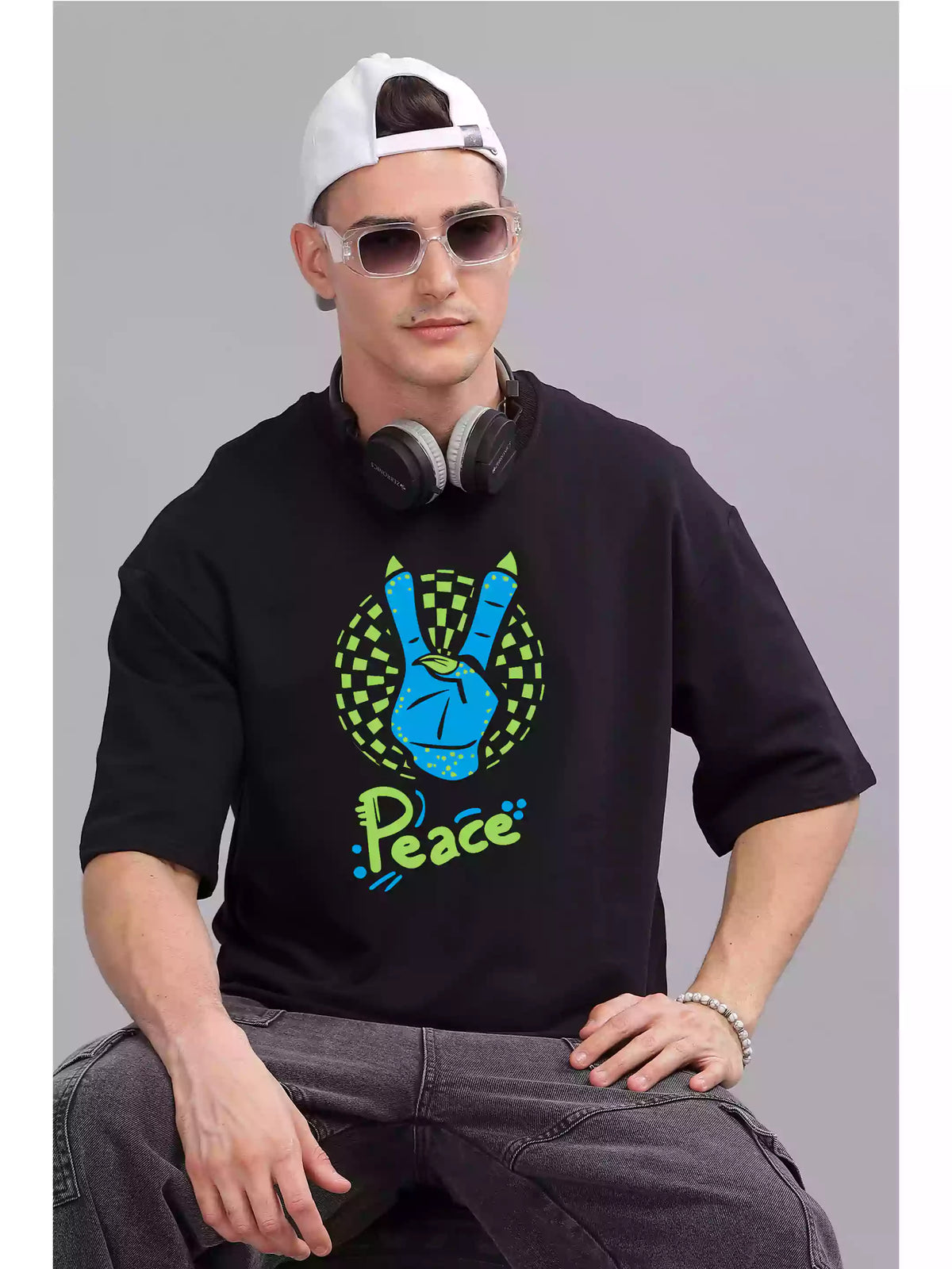 Peace - Sukhiaatma Unisex Oversize Black T-shirt