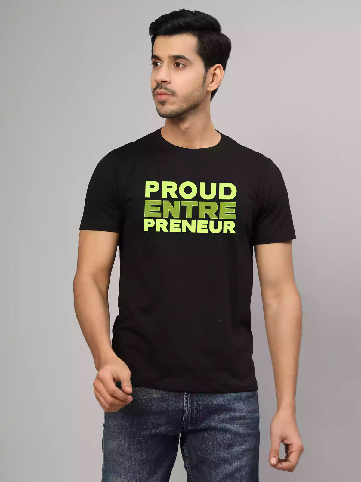 Proud Entrepreneur - Sukhiaatma Unisex  Graphic Printed Black T-shirt
