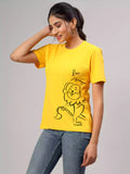 Roar - Sukhiaatma Unisex Graphic Printed yellow T-shirt