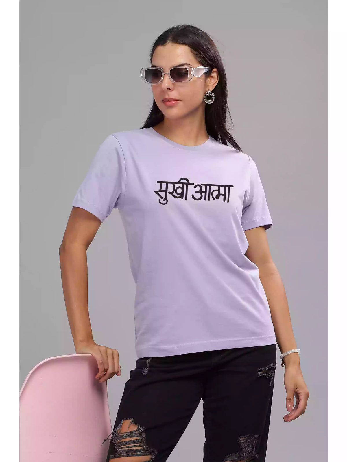 Sukhiaatma Lavender - Sukhiaatma Unisex Marathi Graphic Printed T-shirt