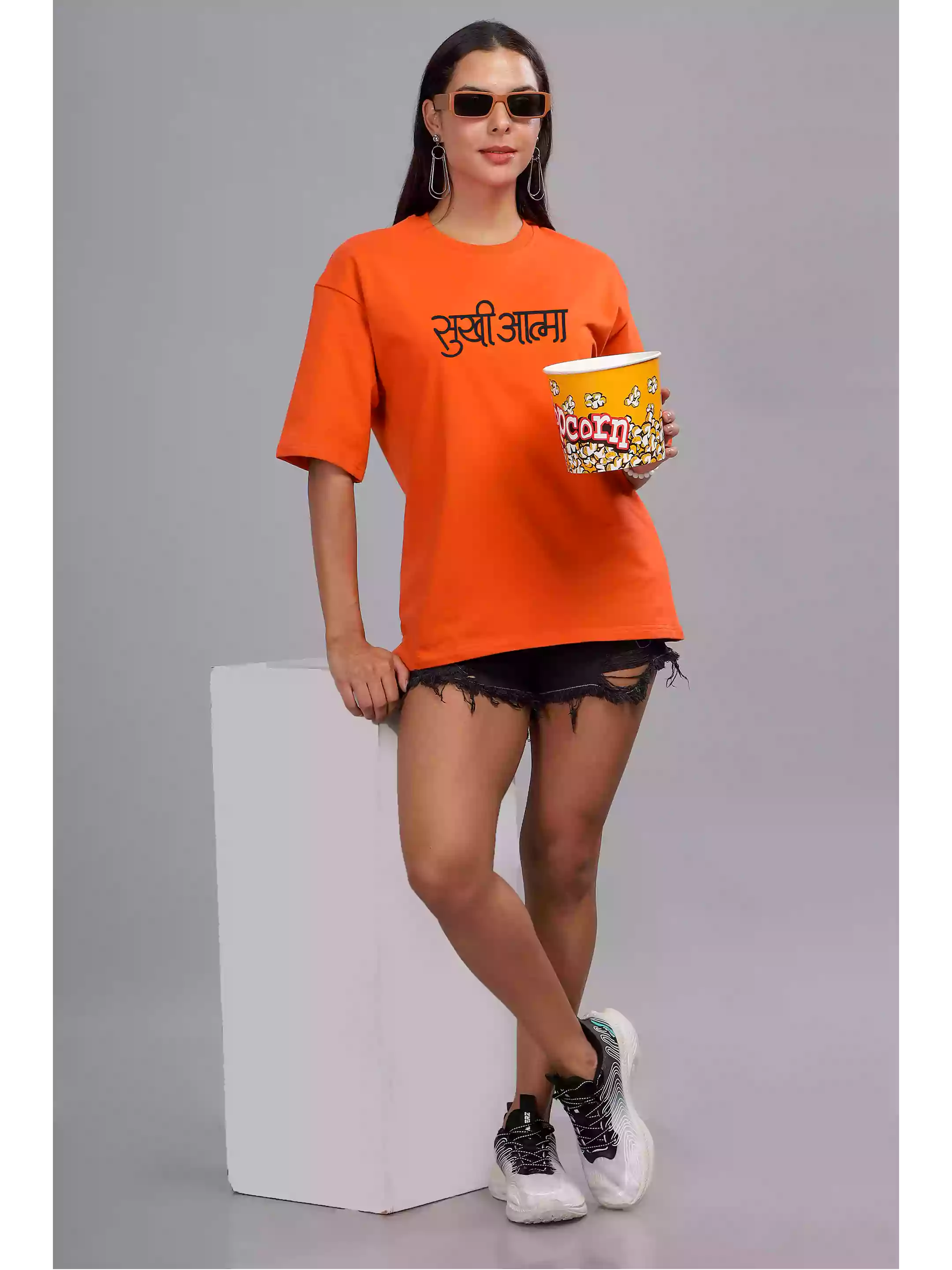 SA - Sukhiaatma Unisex Oversized Orange T-shirt