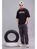 SA RETRO TYPO - Sukhiaatma Unisex Oversize Black T-shirt