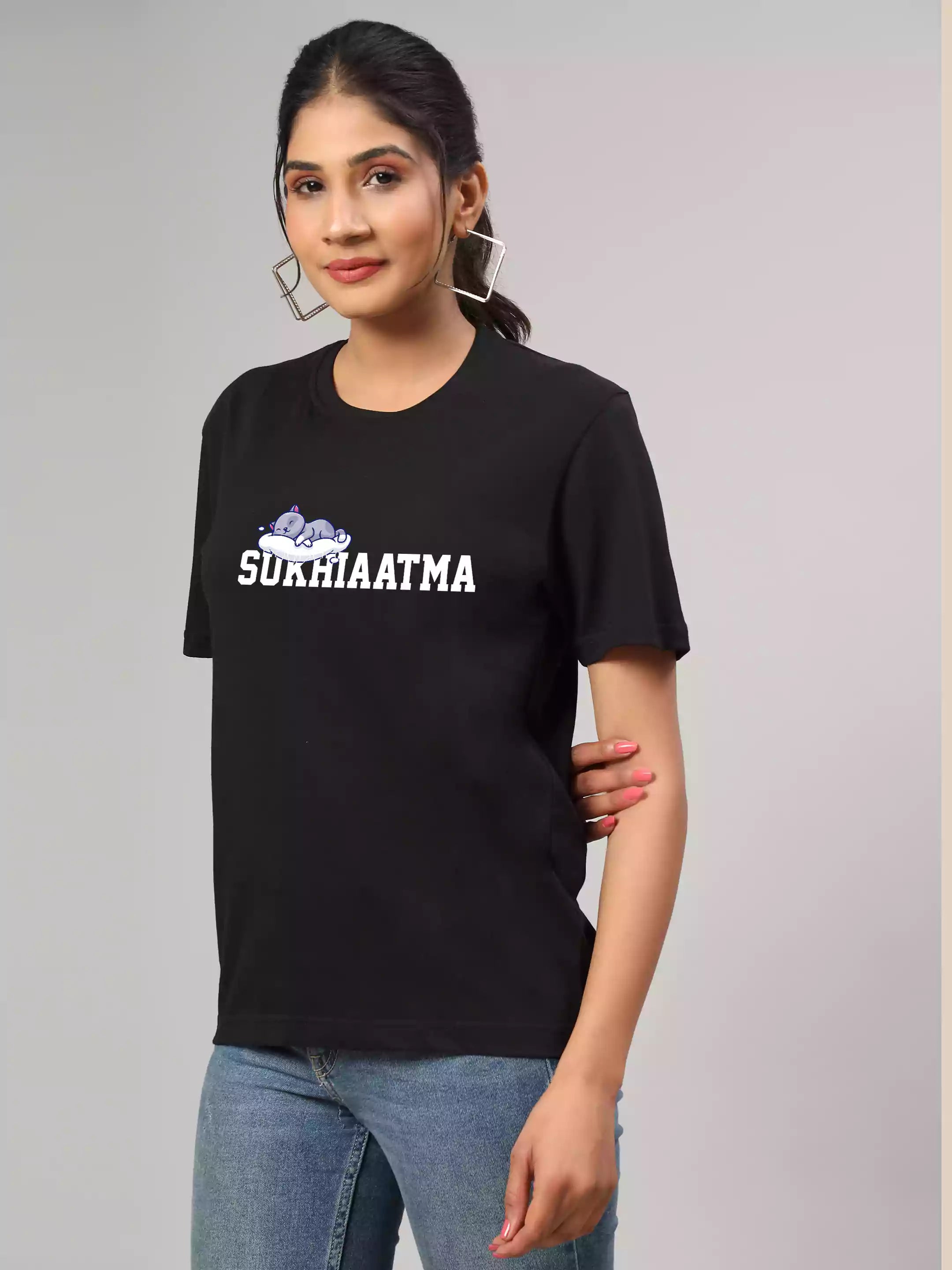 SA WEEKEND - Sukhiaatma Unisex Graphic Printed Black T-shirt
