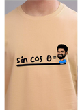 MHJ - Sin Cos Theta Unisex Graphic Printed OS Beige T-Shirt