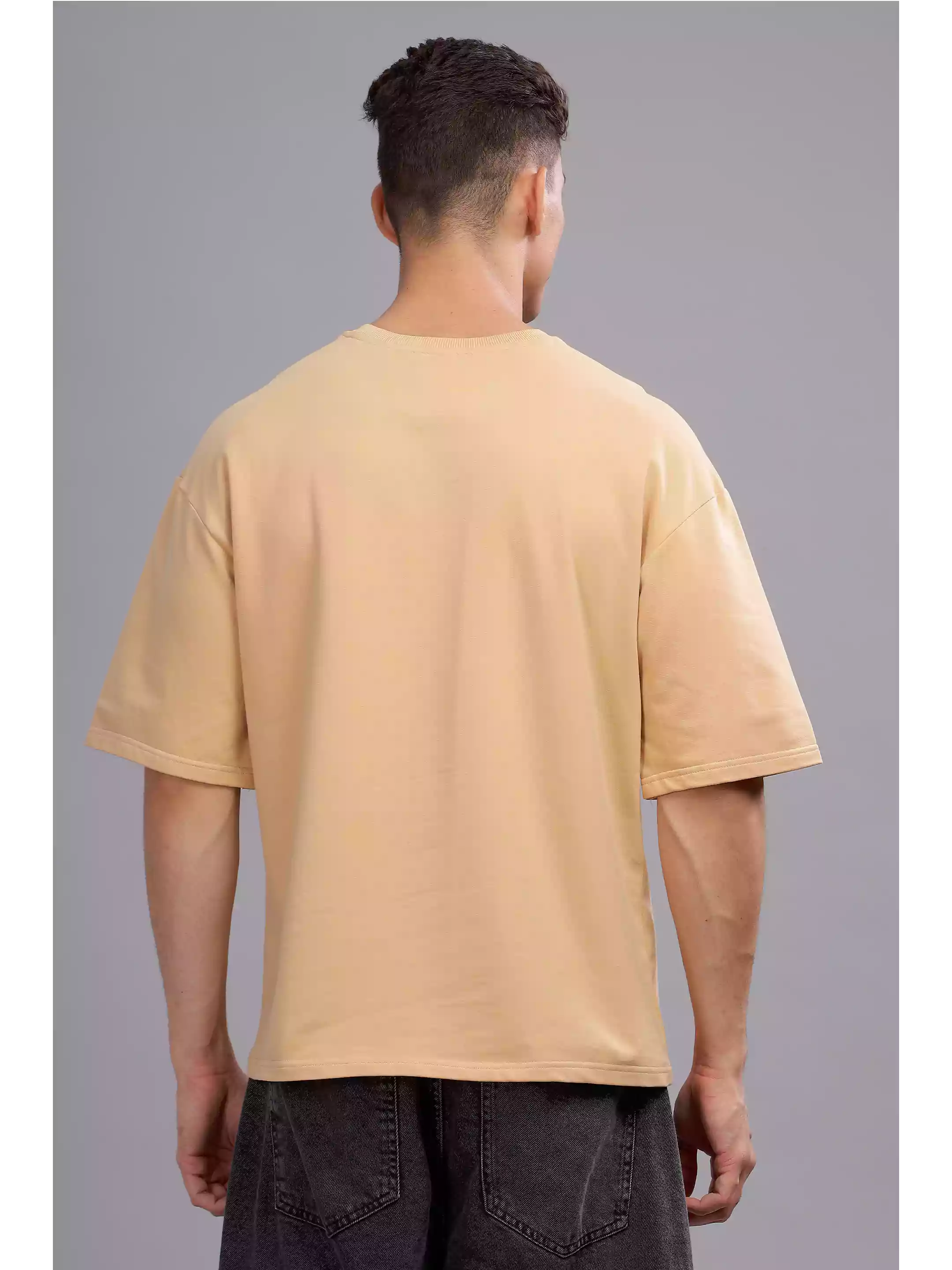 MHJ - Sin Cos Theta Unisex Graphic Printed OS Beige T-Shirt