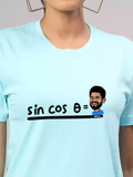 MHJ - Sin Cos Theta Unisex Graphic Printed RF Aqua T-shirt