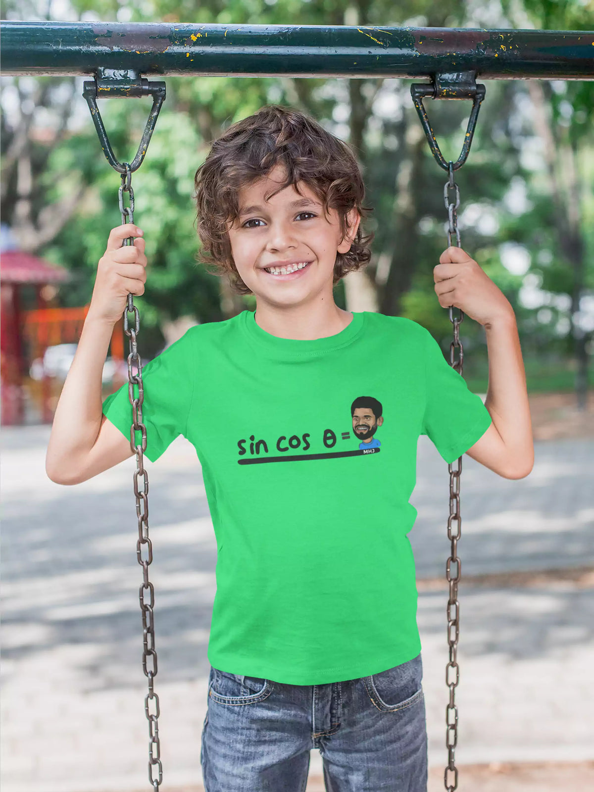 MHJ - Sin Cos Theta Kids Graphic Printed Green T-shirt