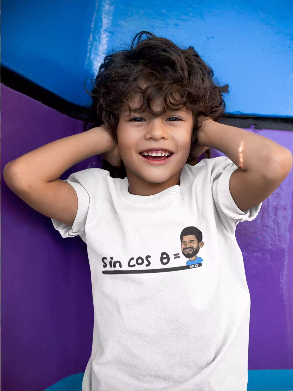 MHJ - Sin Cos Theta Kids Graphic Printed White T-shirt