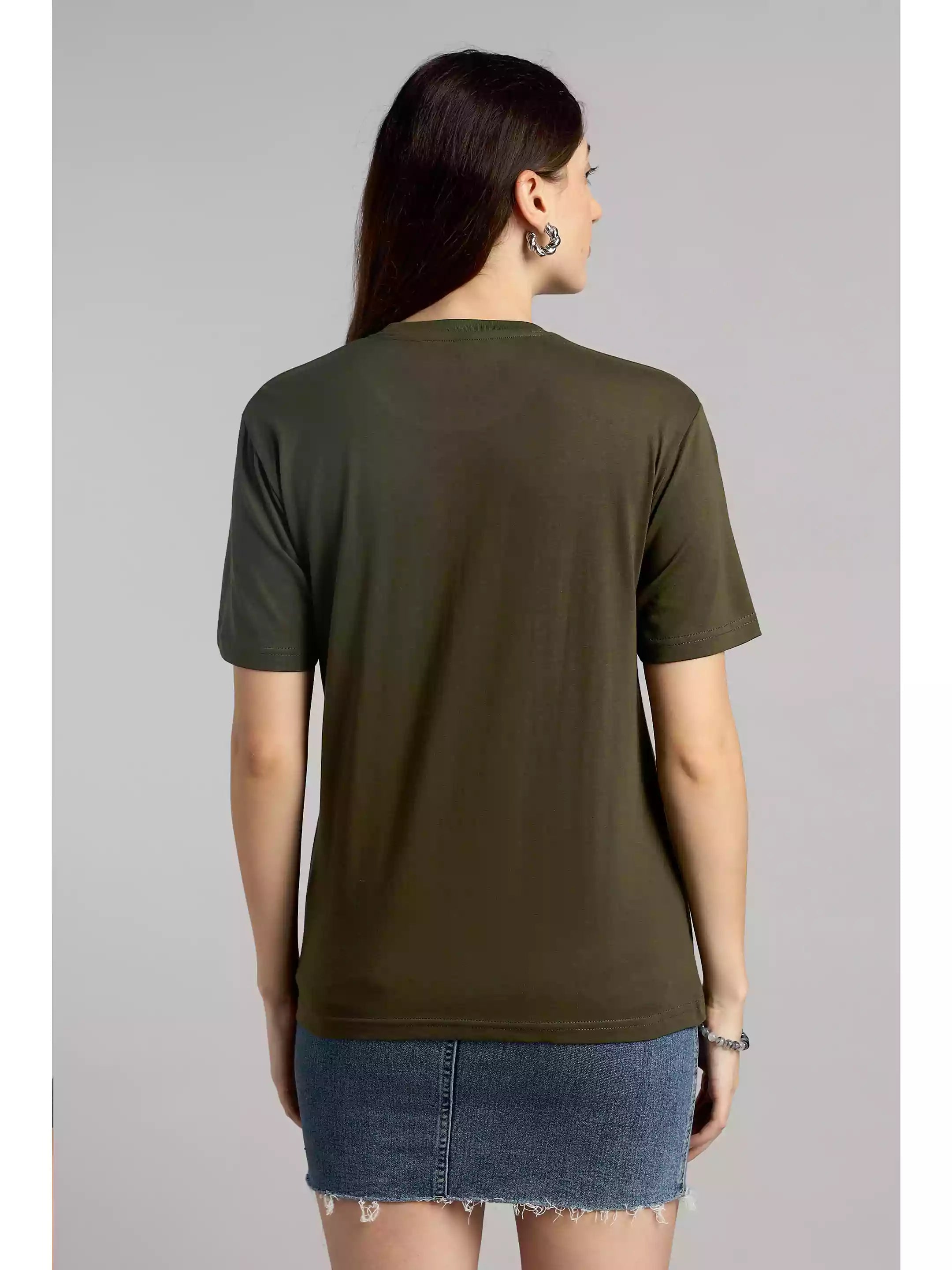 MHJ - Thiv Phone Unisex Graphic Printed RF Olive T-shirt