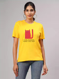 Three cats ago - Sukhiaatma Unisex Graphic Printed Yellow T-shirt