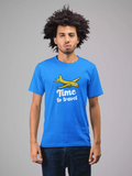 Travel Time - Sukhiaatma Unisex Graphic Printed Royal Blue T-shirt