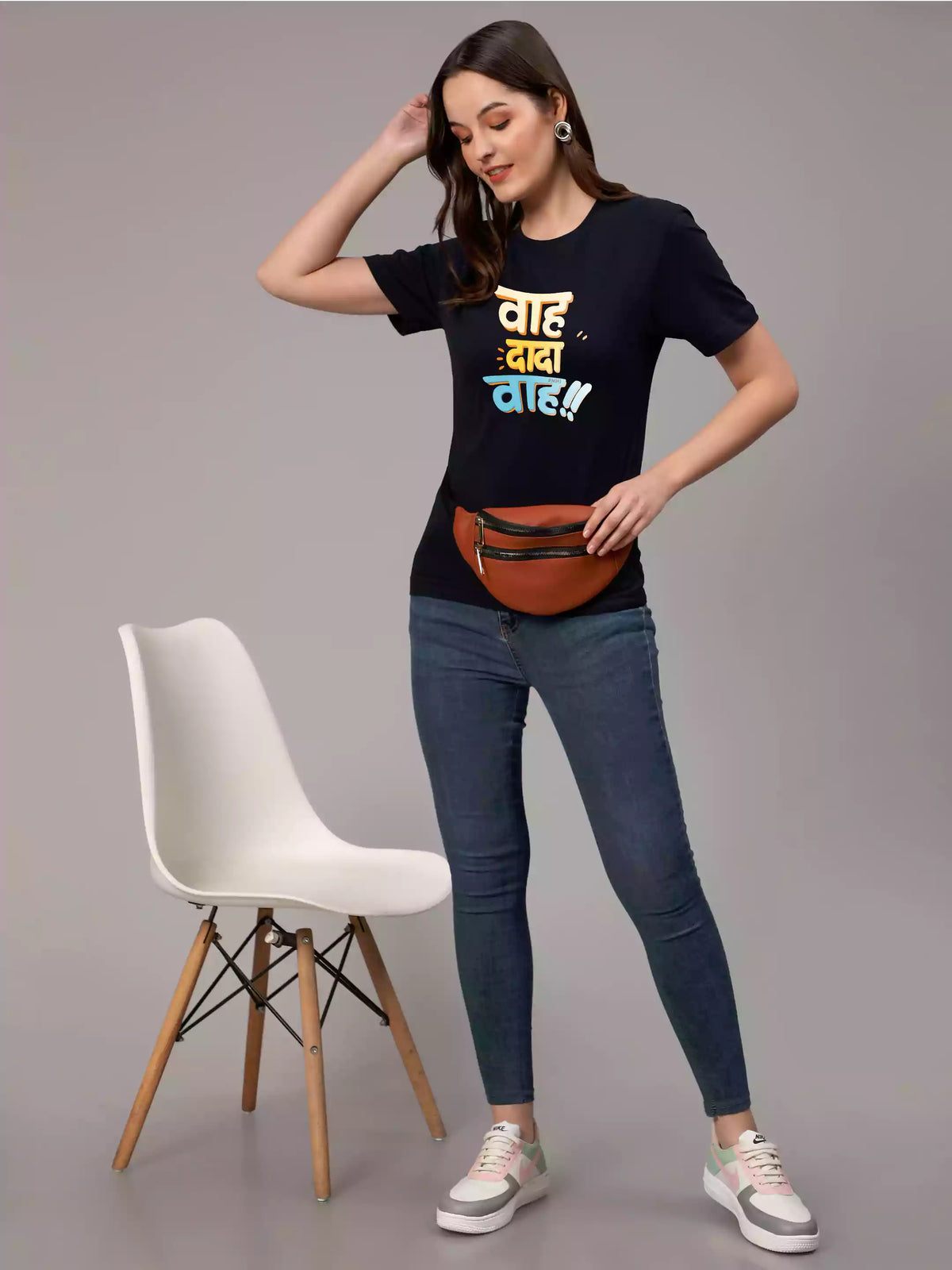 MHJ - Wah Dada Wah Unisex Graphic Printed RF NB T-shirt