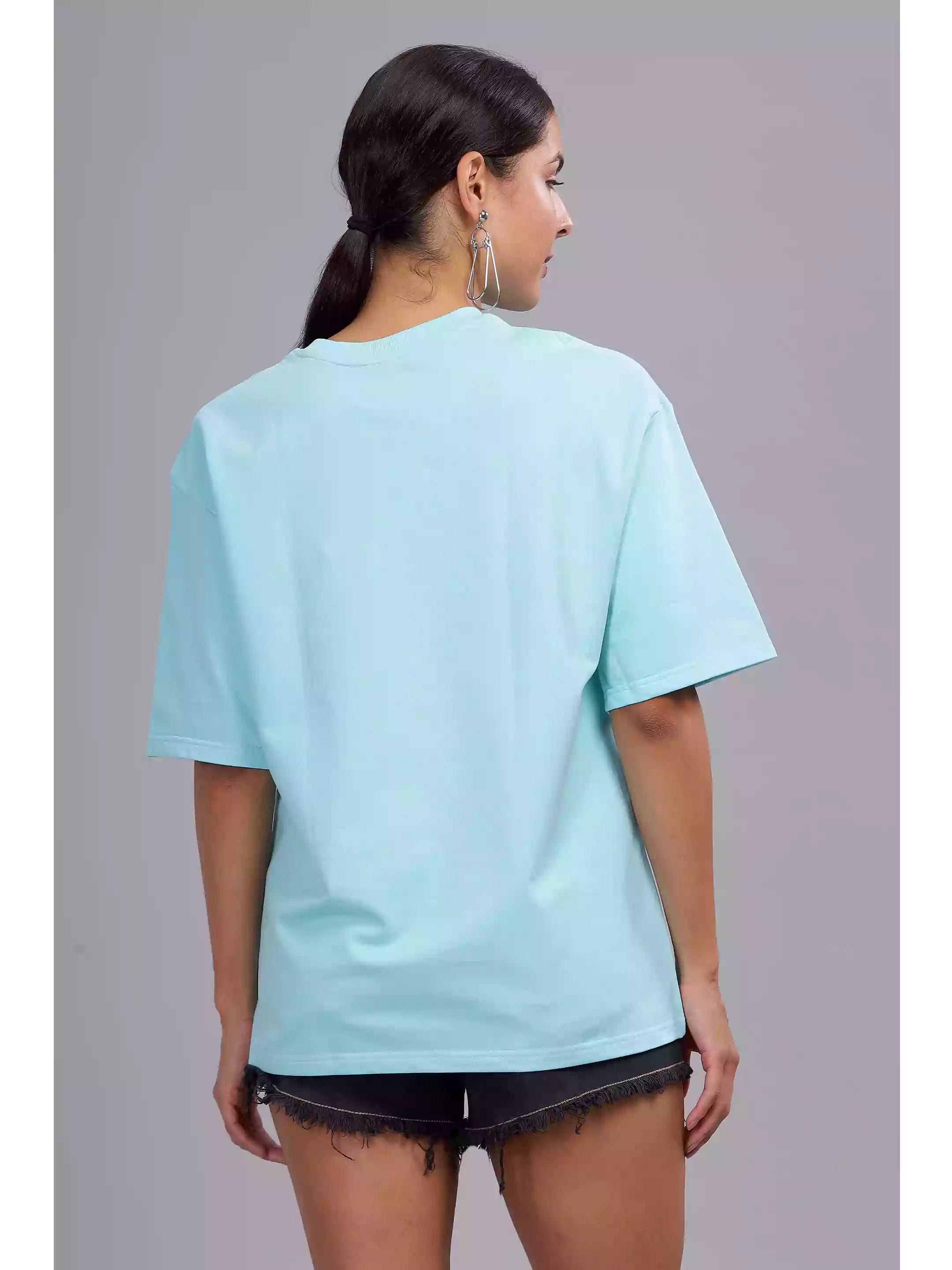 Who cares - Sukhiaatma Unisex Oversize Light Blue T-shirt