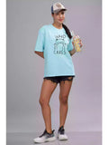 Who cares - Sukhiaatma Unisex Oversize Light Blue T-shirt