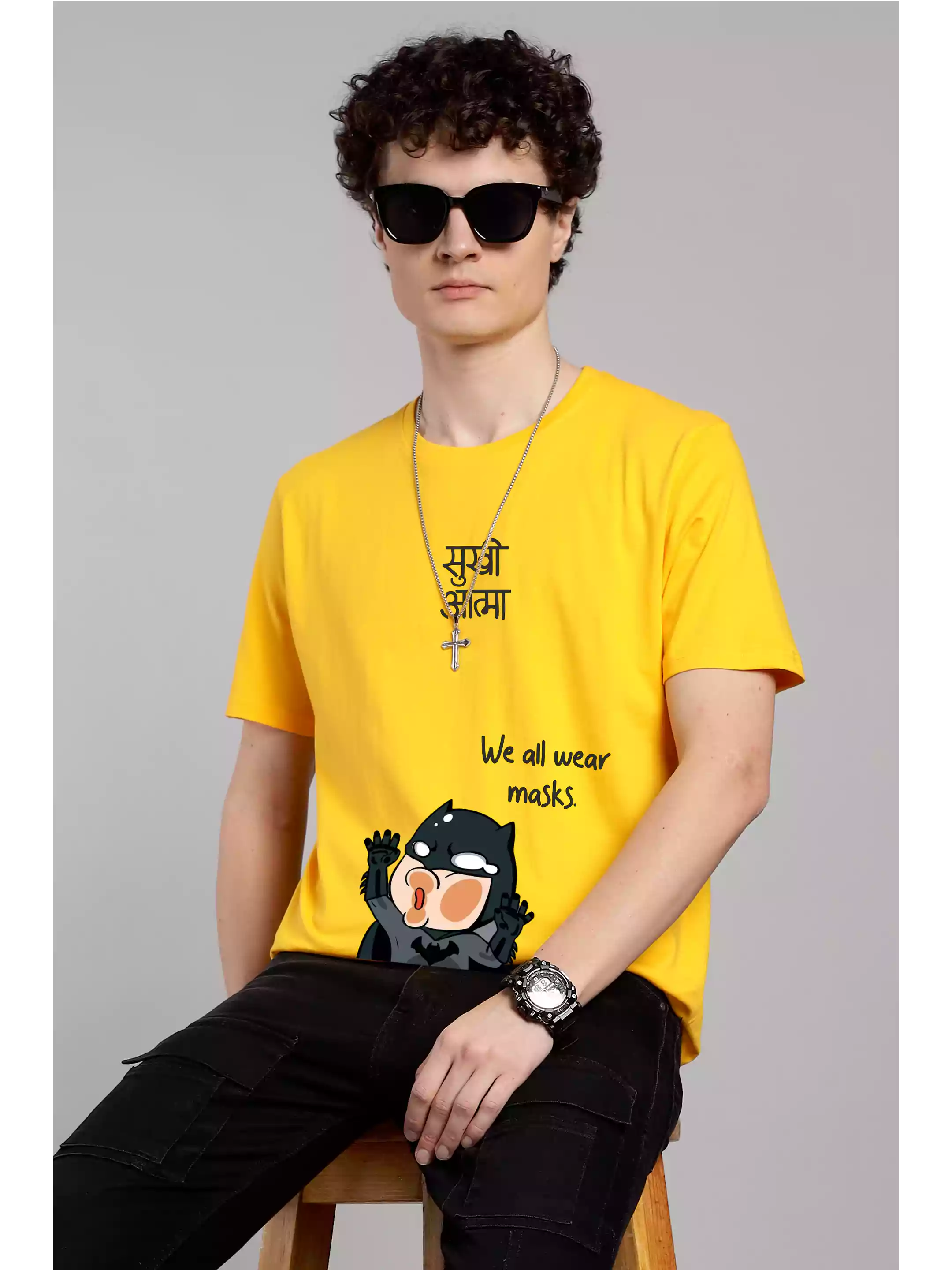 We All Wear Masks - Sukhiaatma Unisex Graphic Printed T-shirt