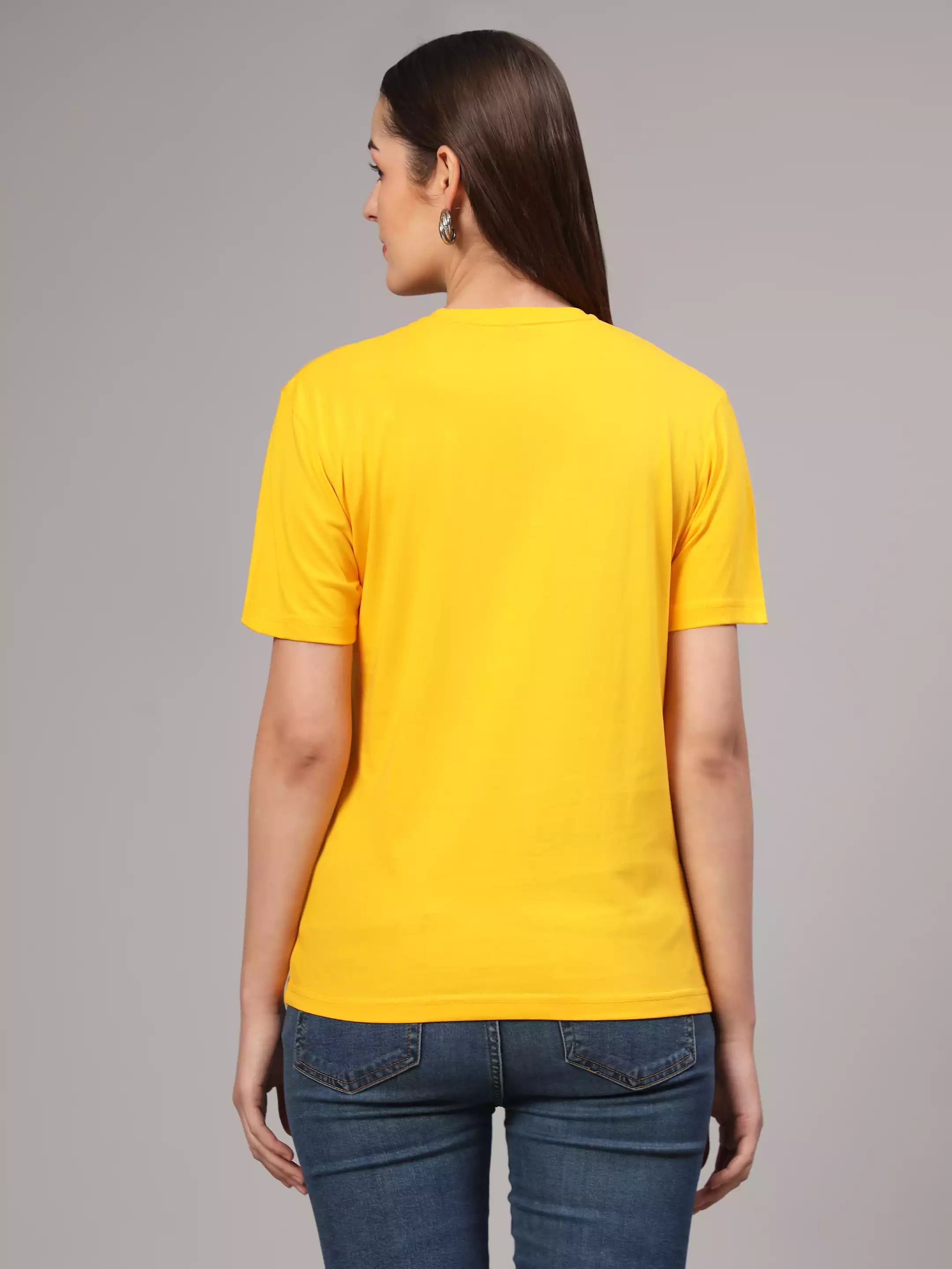 50 50  - Sukhiaatma Unisex Graphic Printed Yellow T-shirt