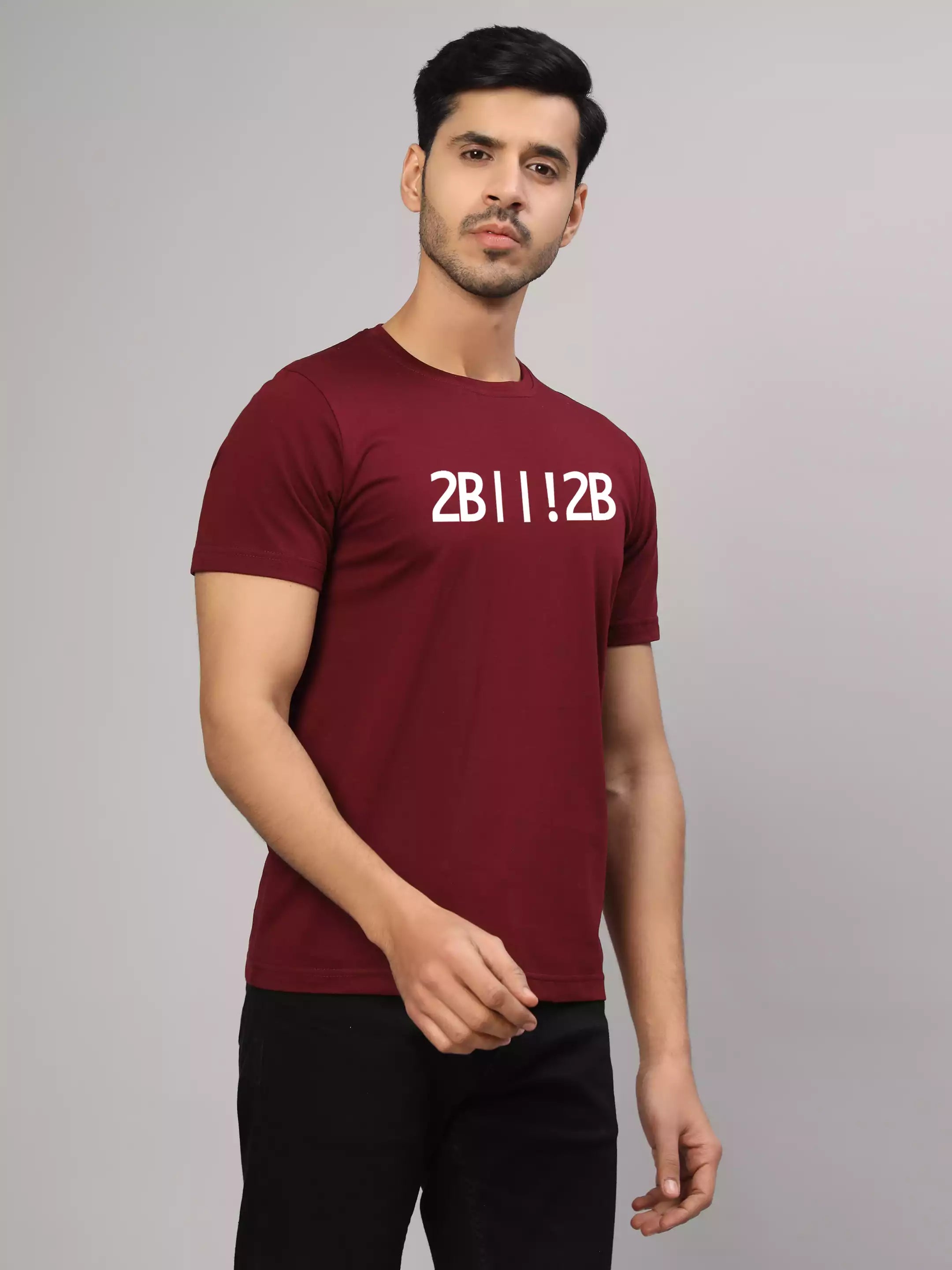 2B or not 2B - Sukhiaatma Unisex Graphic Printed Maroon T-shirt