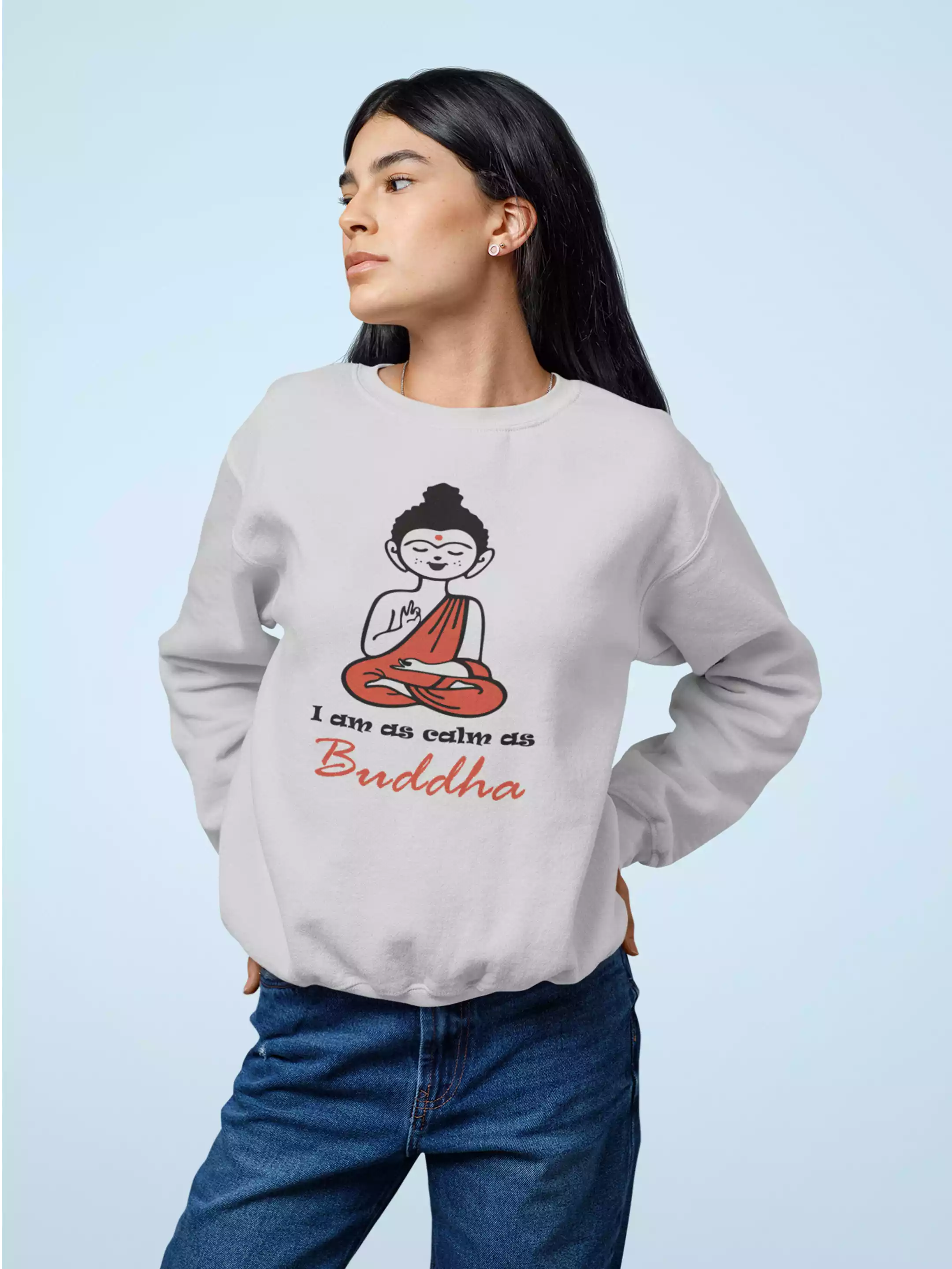 Calm As Buddha - Sukhiaatma Unisex Graphic Printed Sweatshirt