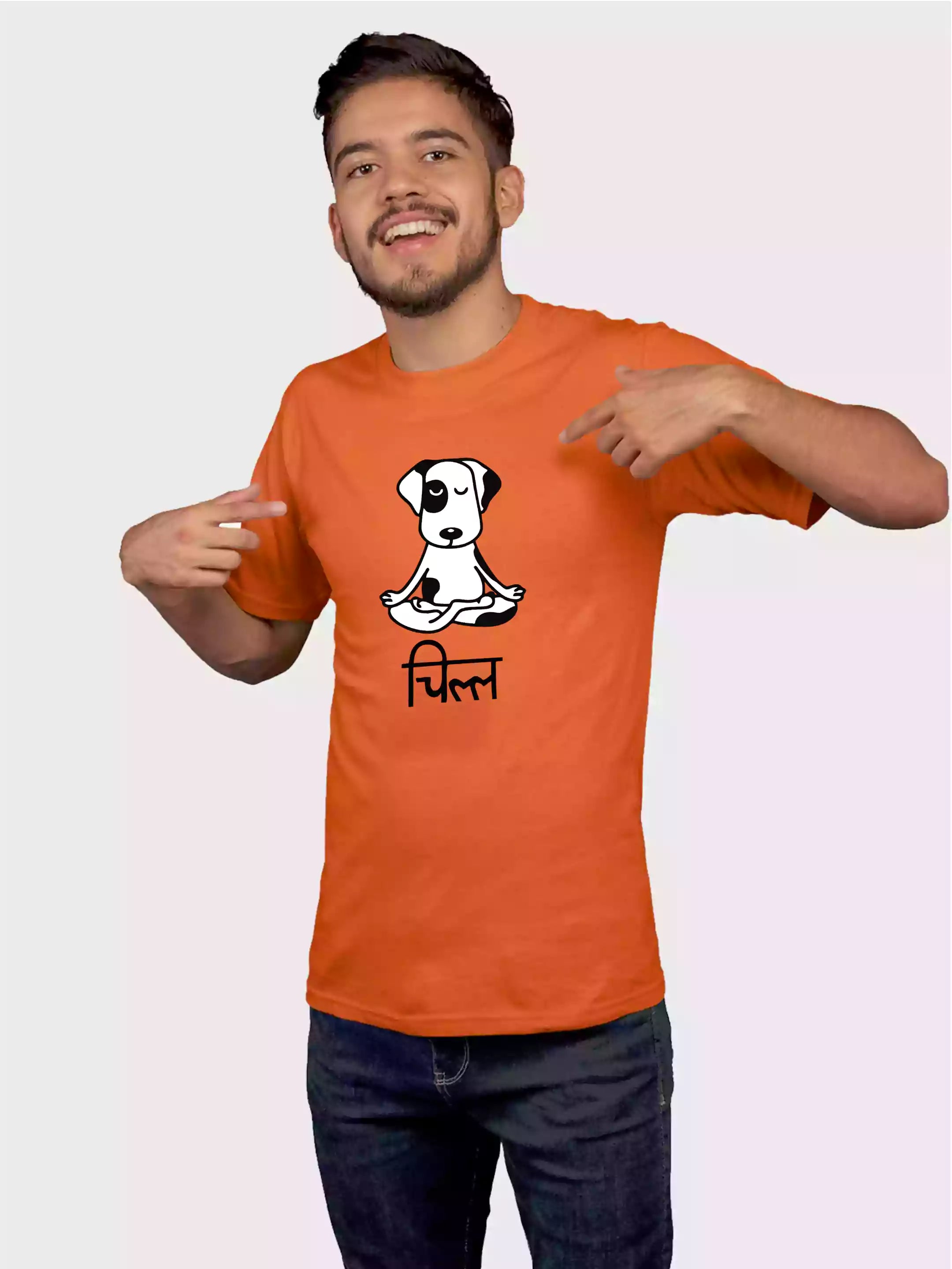Chill - Orange Unisex Marathi Graphic Printed  T-shirt