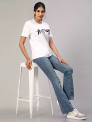 Friyay - Sukhiaatma Unisex Graphic Printed White T-shirt