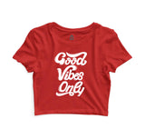 Good Vibe's Only  - Sukhiaatma Unisex Graphic Printed Red Crop Top
