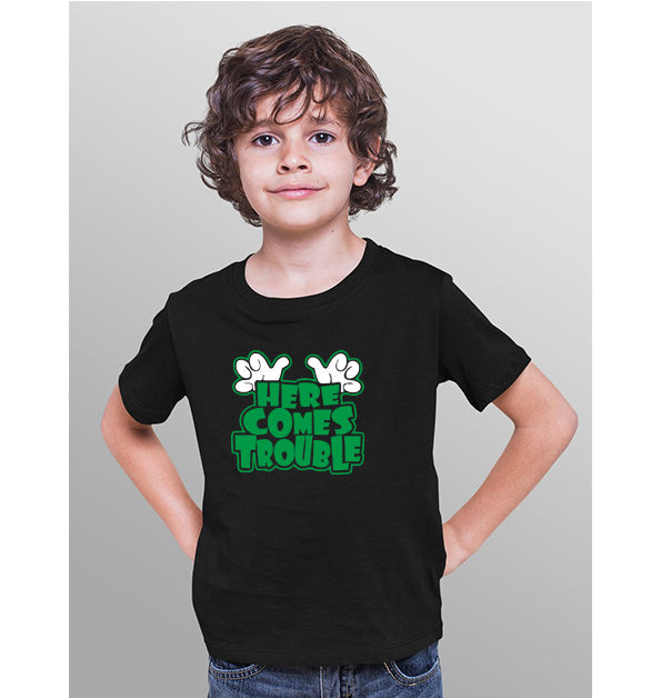 Here Comes Trouble- Sukhiaatma Unisex Graphic Printed Kids T-shirt