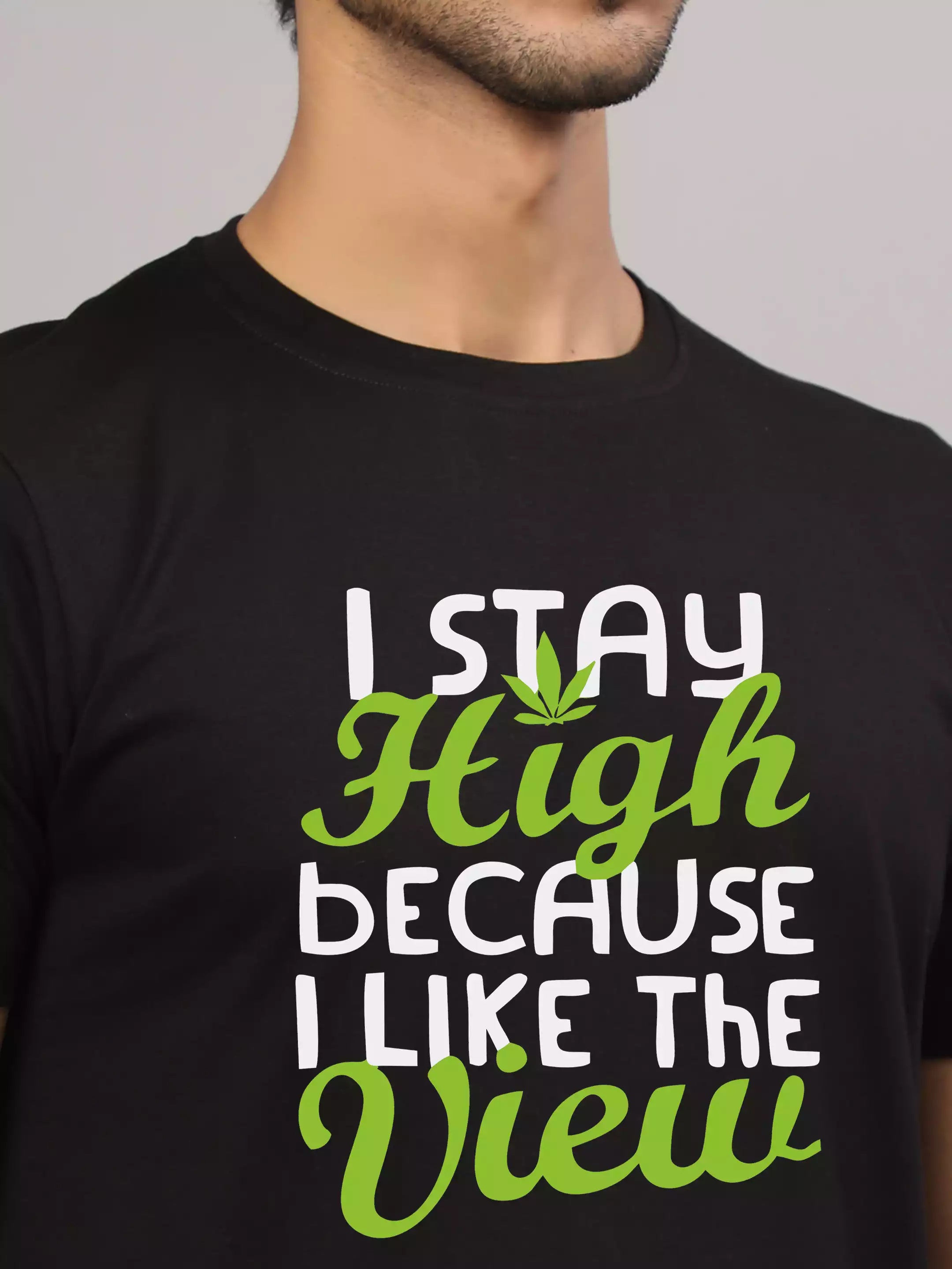 I stay high - Sukhiaatma Unisex Graphic Printed Black T-shirt