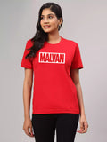 Malvan - Sukhiaatma Unisex Graphic Printed Red T-shirt