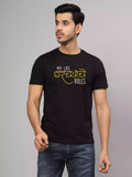 Gharchyanche Rules - Sukhiaatma Unisex Marathi Graphic Printed Black T-shirt